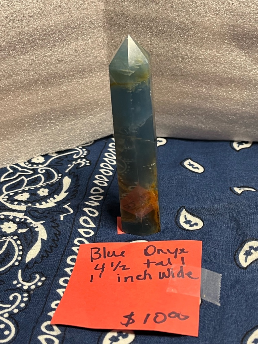 Blue onyx 4 1/2 inches tall